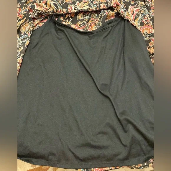 Ophelia Roe Black Red Green Floral Smocked Balloon Sleeve Ruffled Hem Top SZ 3X - Picture 11 of 15